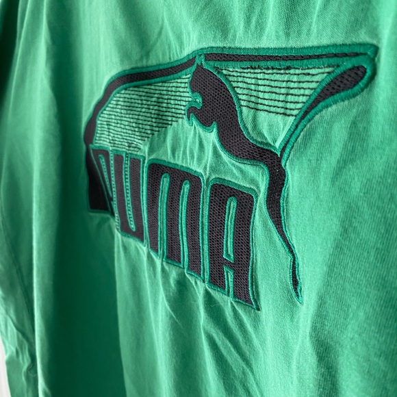 Puma Men’s Embroidered Green Tee - Picture 3 of 4